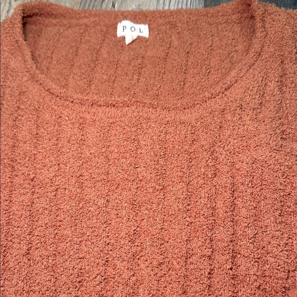 POL Rust Ribbed Crew Neck Sweater - Picture 4 of 6